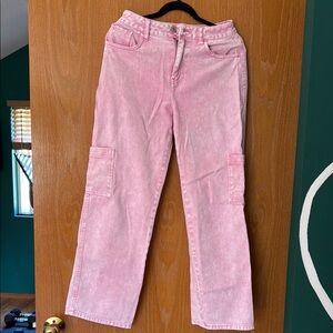 Full Tilt Pink Flare Wide Leg Jeans